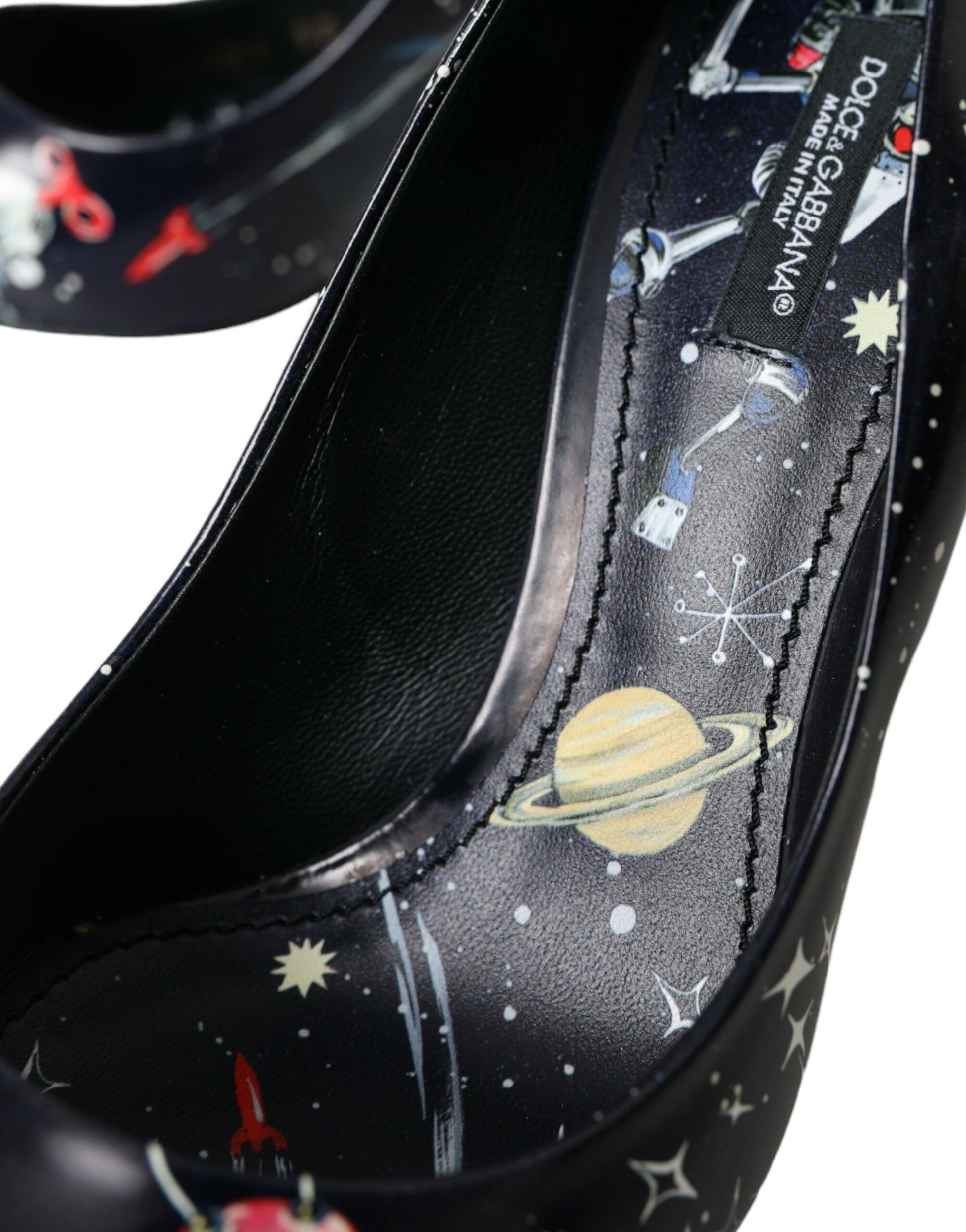 Blue Space Robot Leather Heels Pumps Shoes