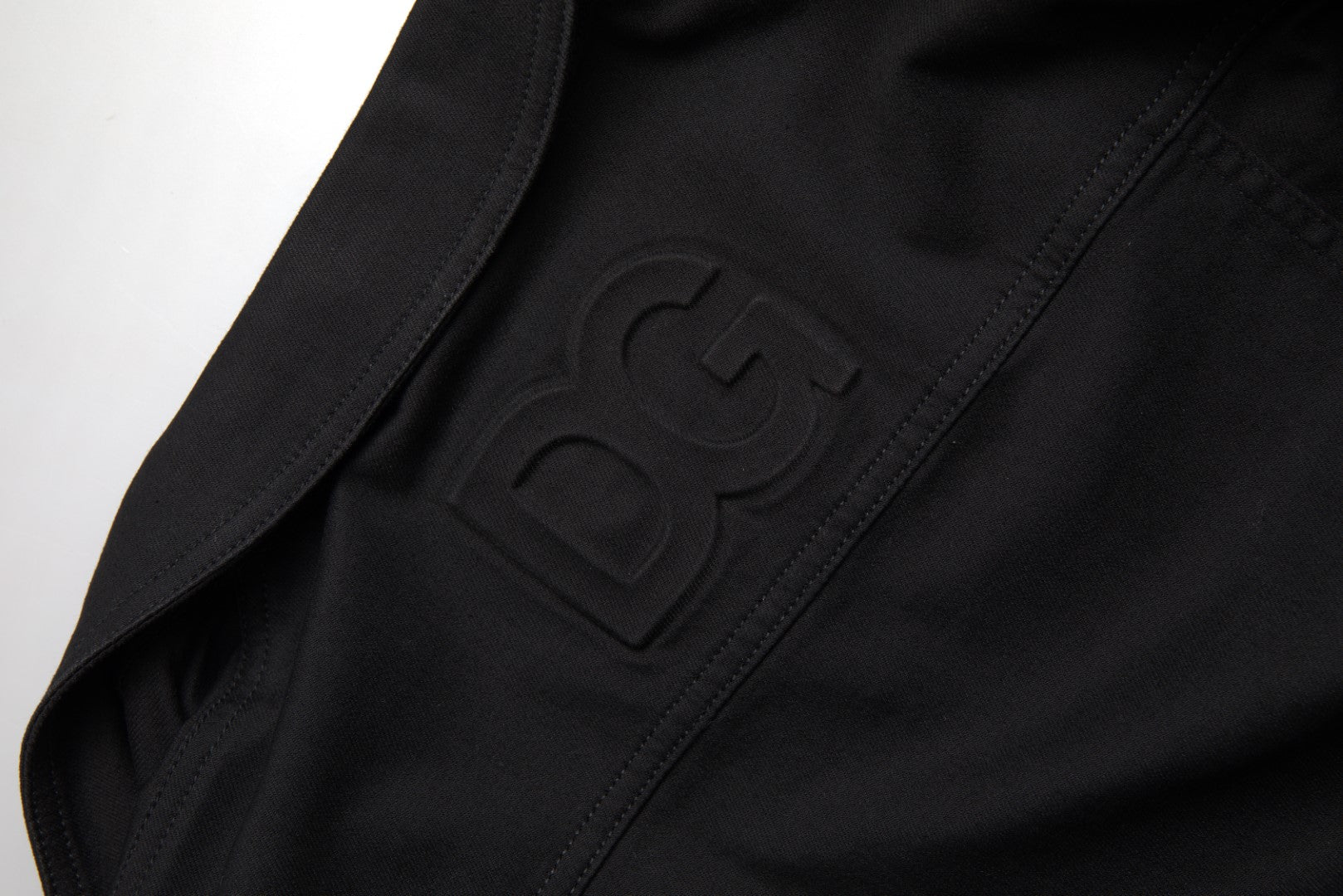 Elegant Black Denim Logo Jacket