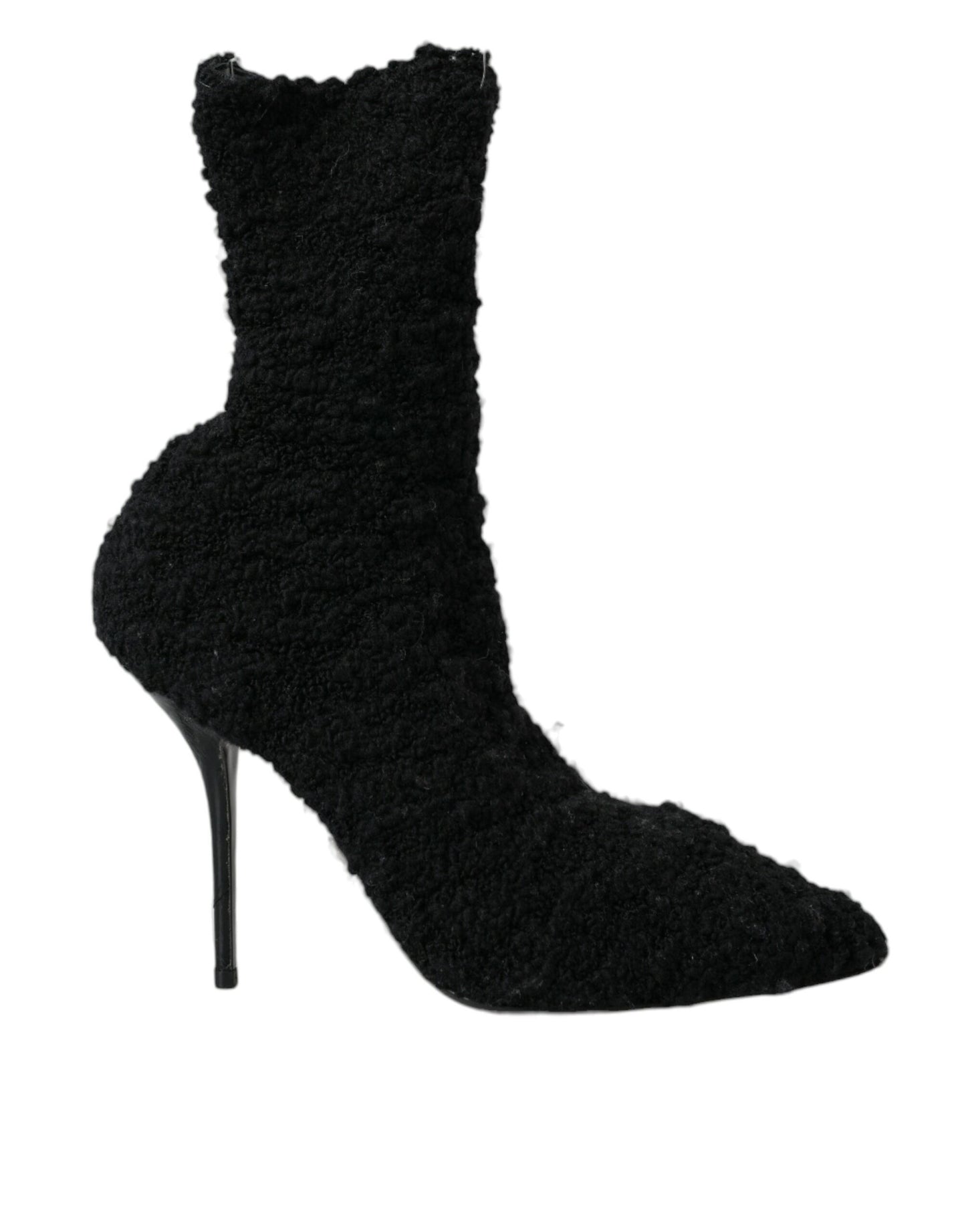 Black Stiletto Heels Mid Calf Boots Shoes