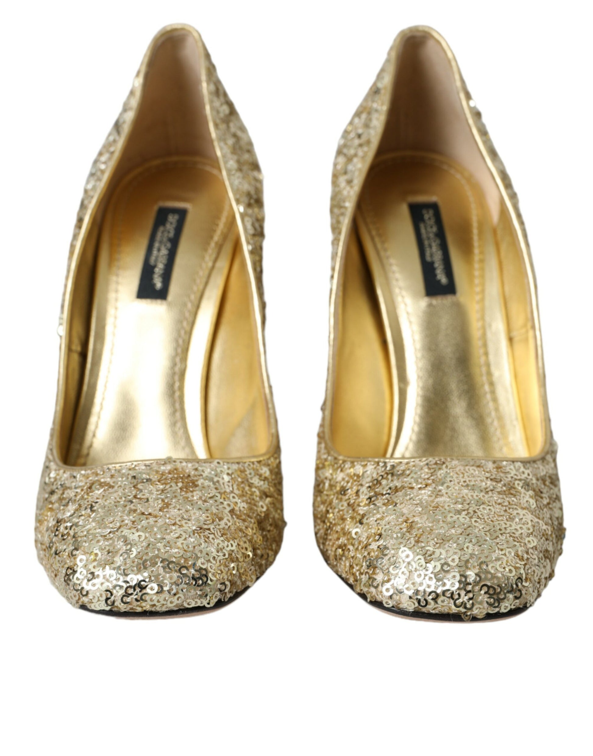 Gold Sequin Crystal Heels Pumps Shoes