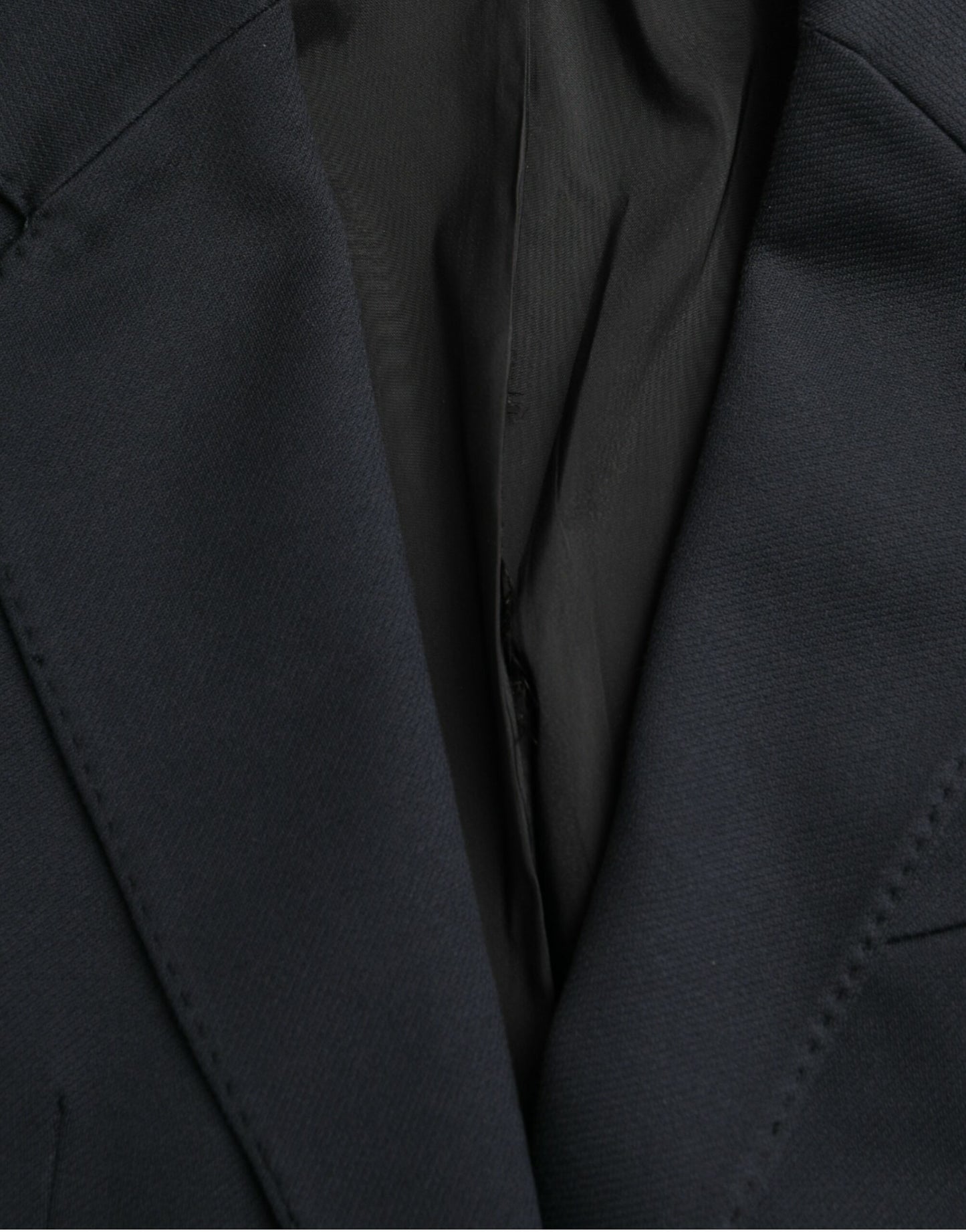 Dark Blue Cotton Single Breasted Coat Blazer