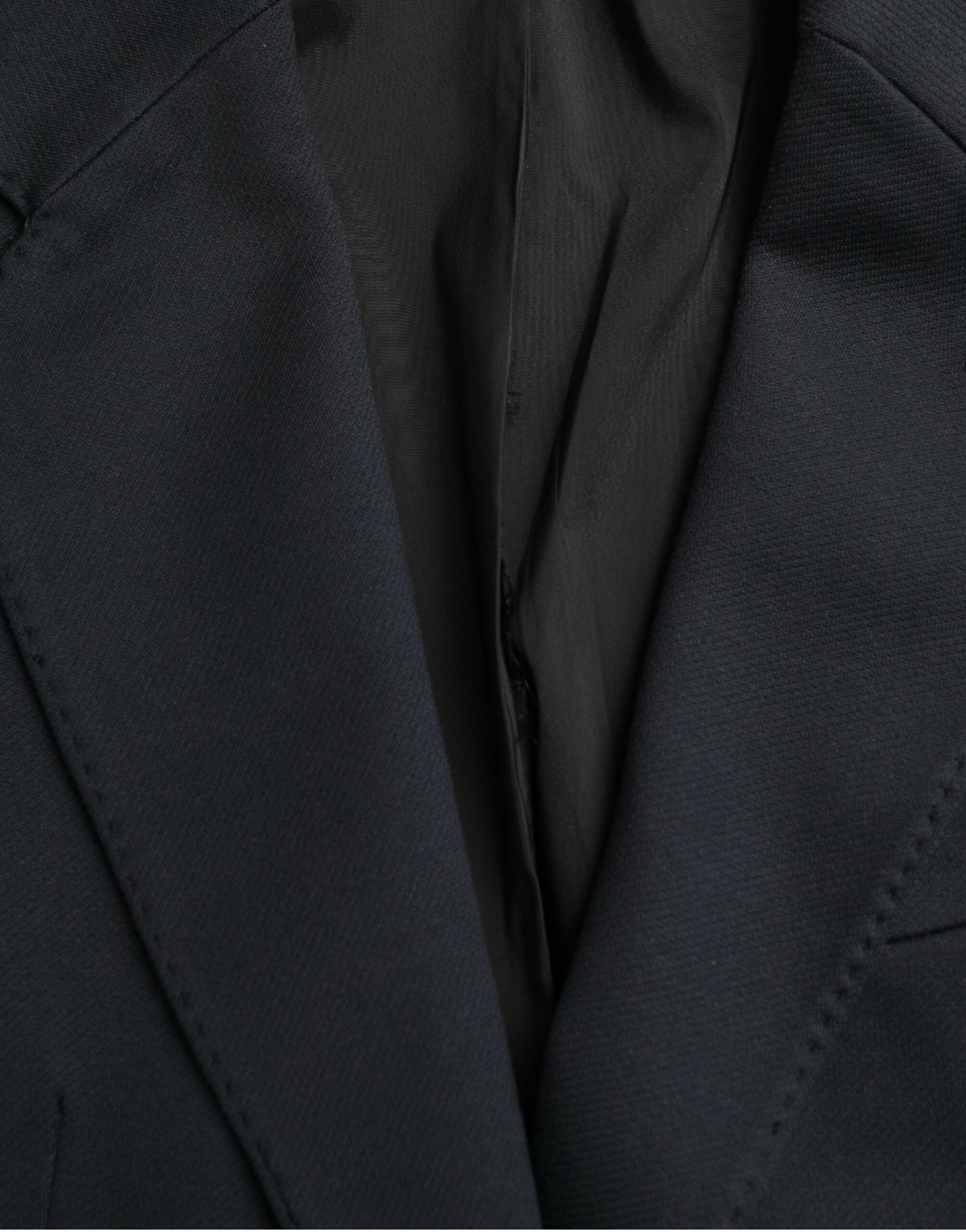 Dark Blue Cotton Single Breasted Coat Blazer