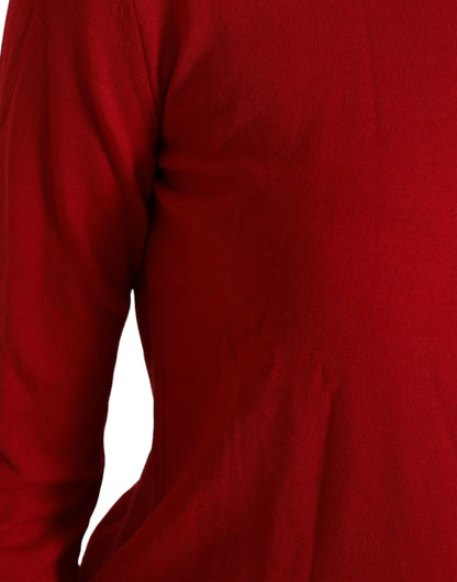 Radiant Red Wool Pullover Sweater