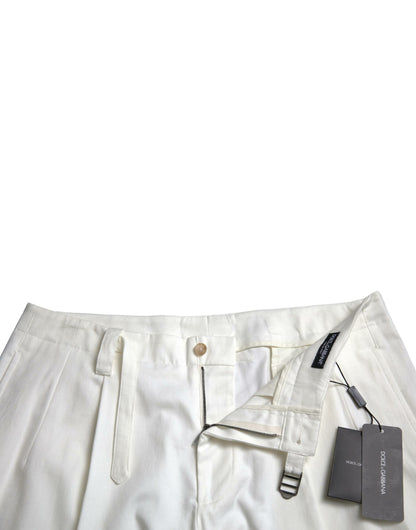 Elegant White Bermuda Denim Shorts