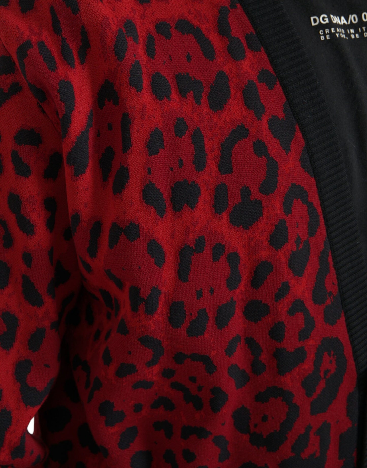 Red Leopard Wool Robe Belted Cardigan Sweater