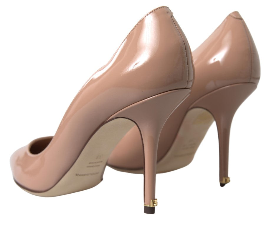 Elegant Beige Patent Leather Pumps