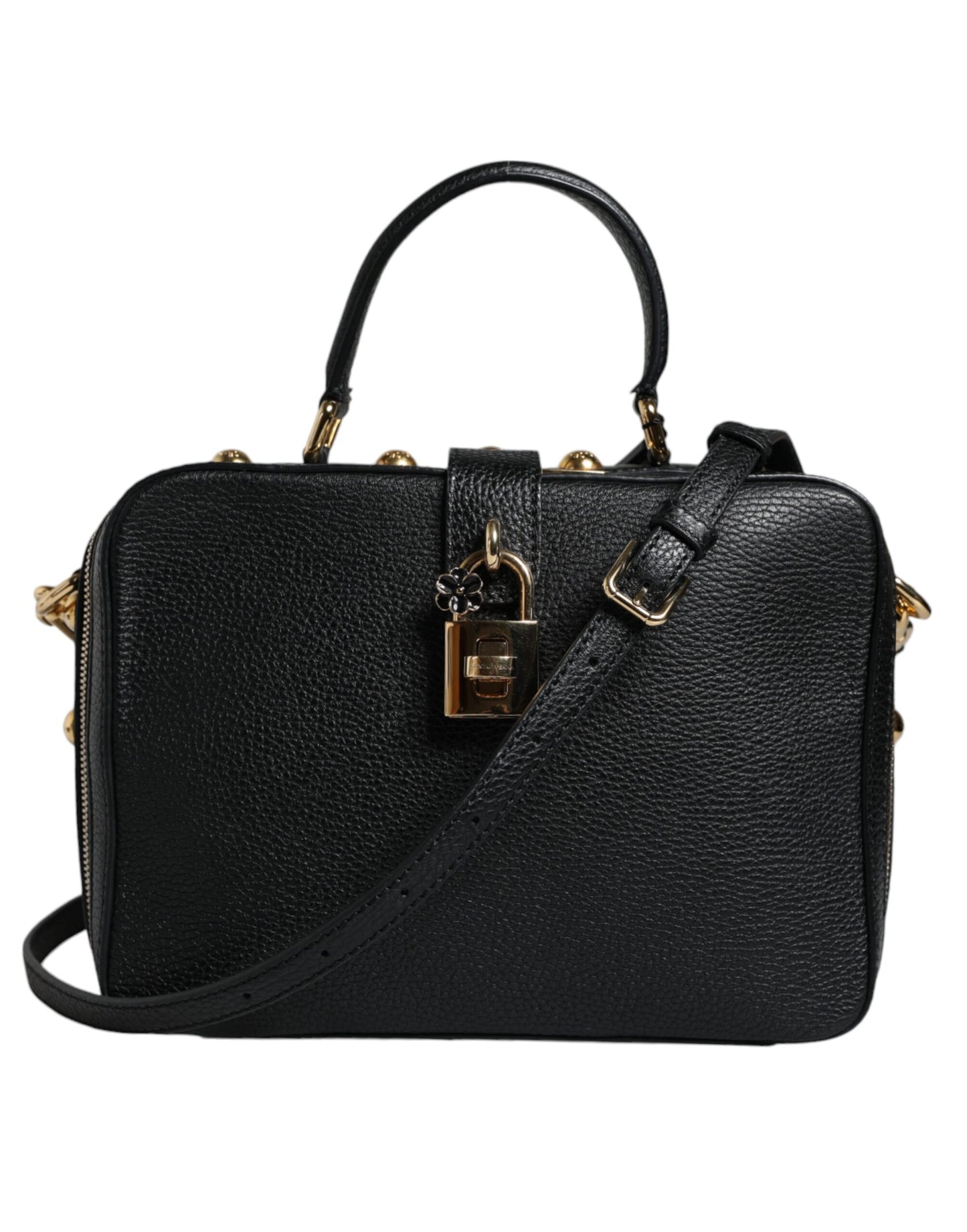 Black Calfskin Leather Welcome Handbag Bag