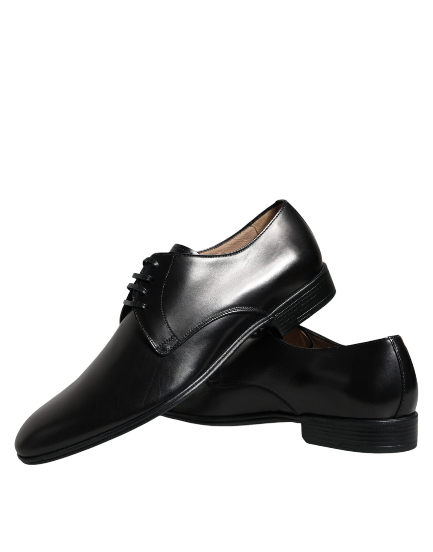 Black Leather Derby Formal Dress Shoes