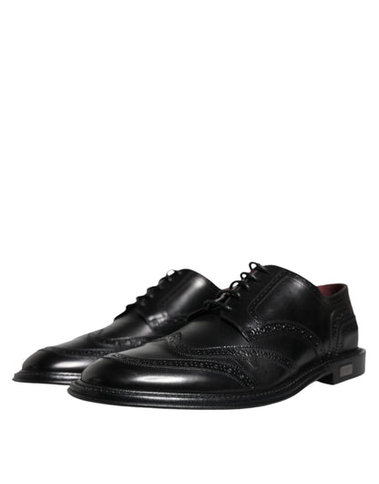 Black Leather Oxford Wingtip Formal Shoes