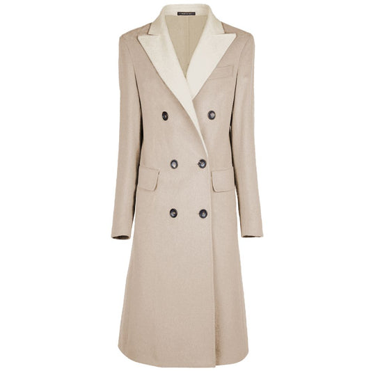 Beige Wool Vergine Jackets & Coat