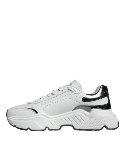 White Silver DAYMASTER Leather Sneakers Shoes