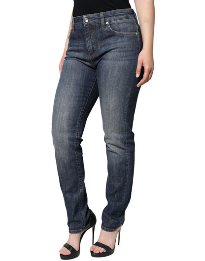 Dark Blue Cotton Stretch Skinny Denim Jeans