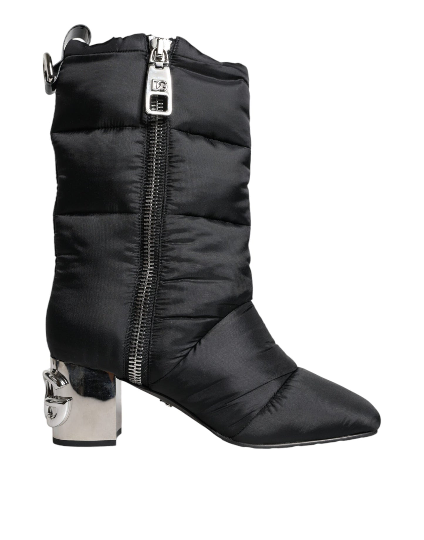 Black Padded DG Logo Heels Boots Shoes