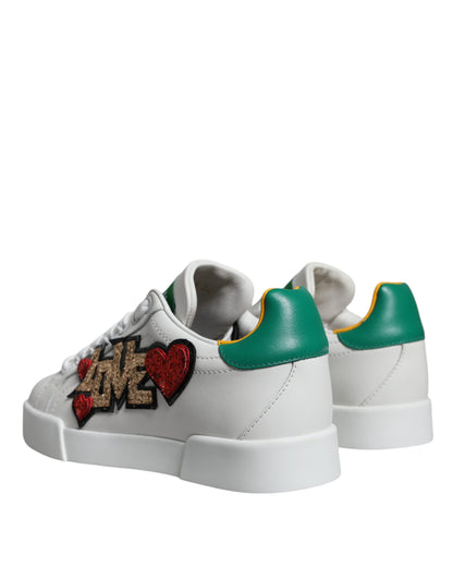 White Love Patch Portofino Sneakers Shoes