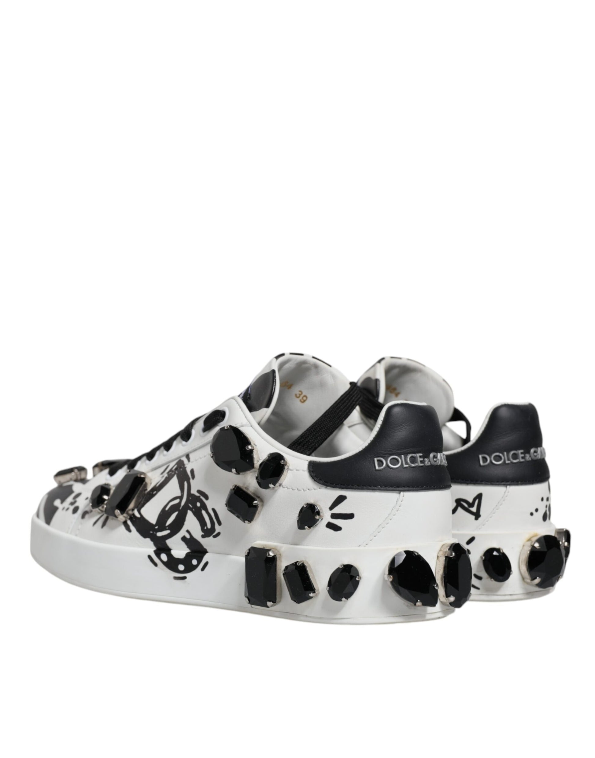 White Crystal Portofino Low Top Sneaker Shoes