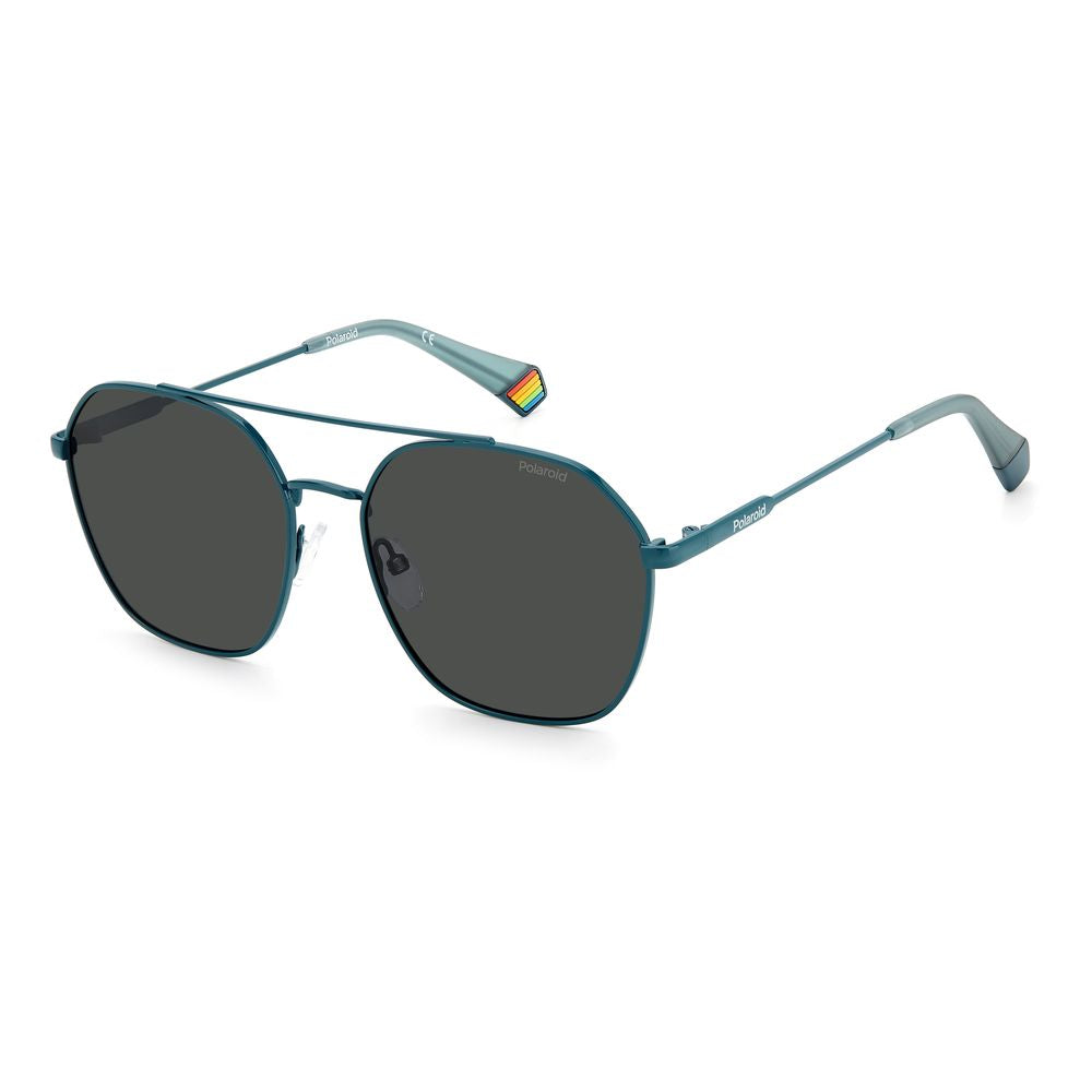 Blue Stainless Steel Sunglasses