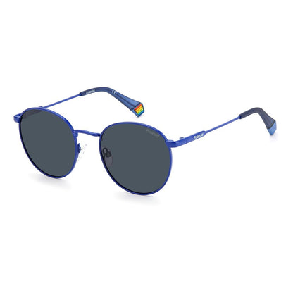 Blue Stainless Steel Sunglasses