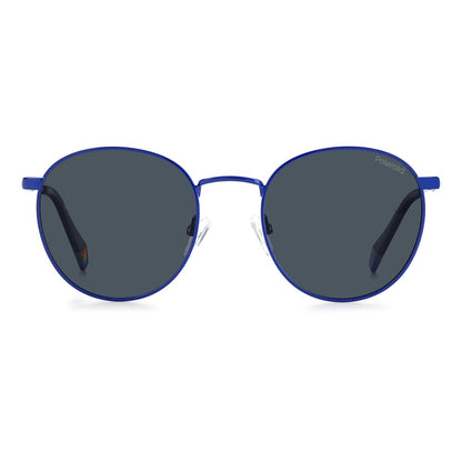 Blue Stainless Steel Sunglasses