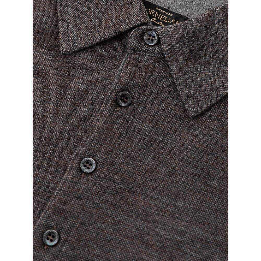 Gray Wool Polo Shirt