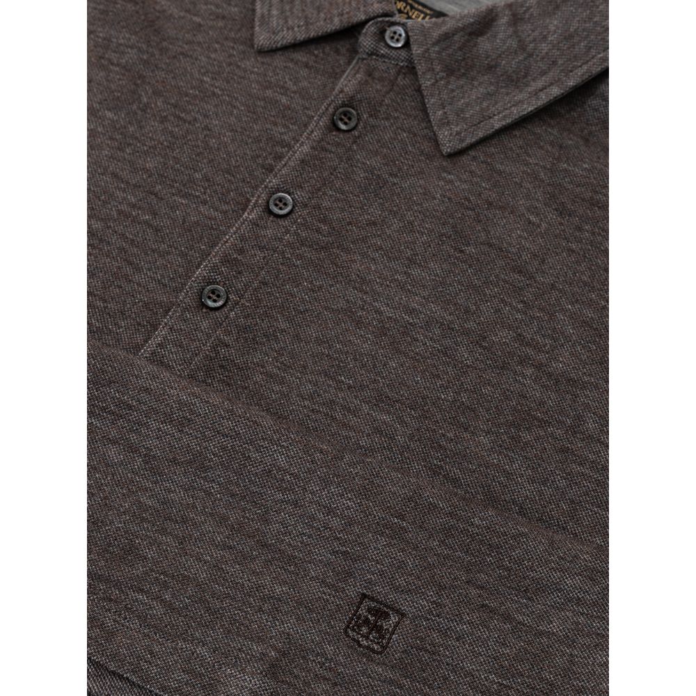 Gray Wool Polo Shirt