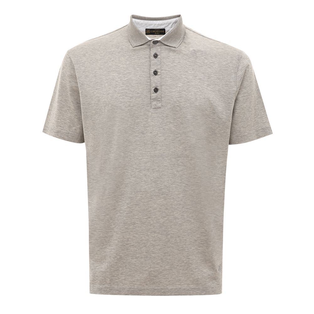 Gray Cotton Polo Shirt