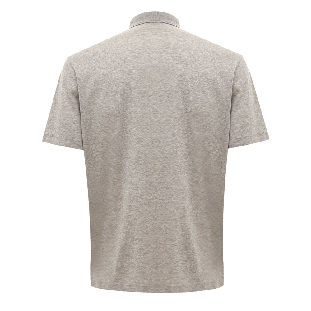 Gray Cotton Polo Shirt