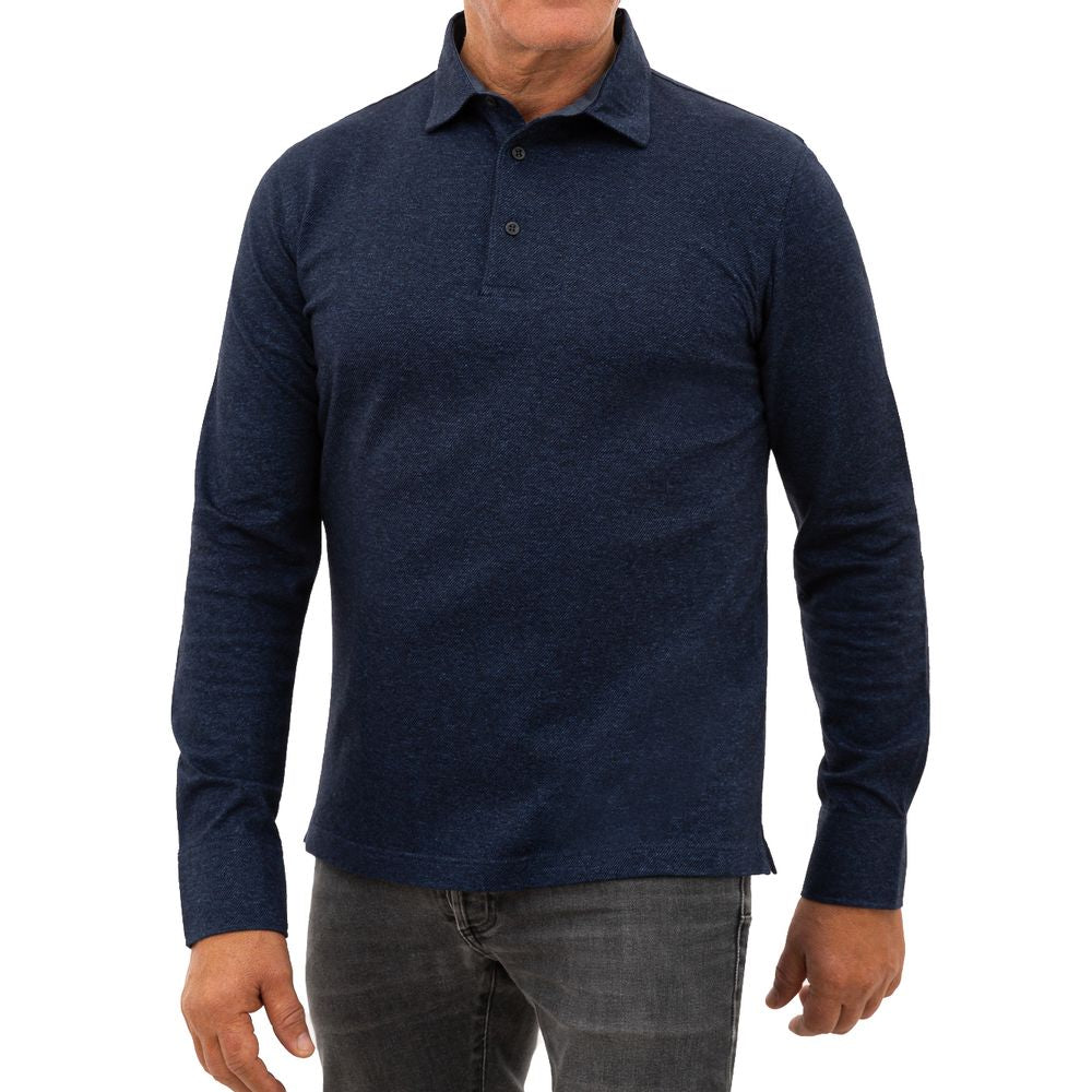 Blue Cotton Polo Shirt