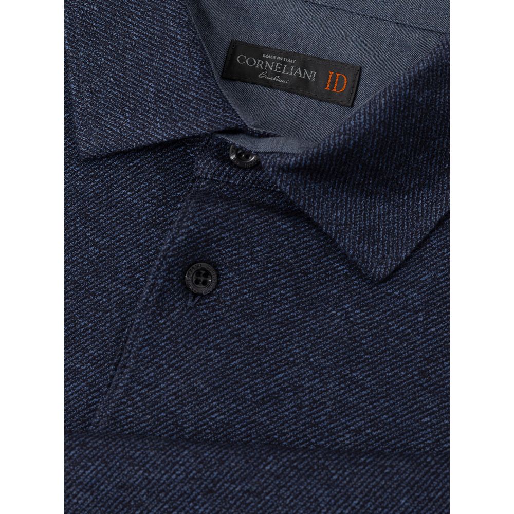 Blue Cotton Polo Shirt