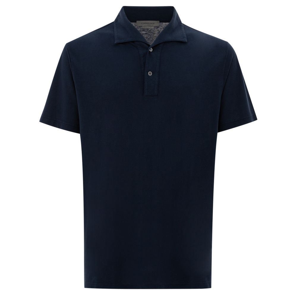 Blue Cotton Polo Shirt