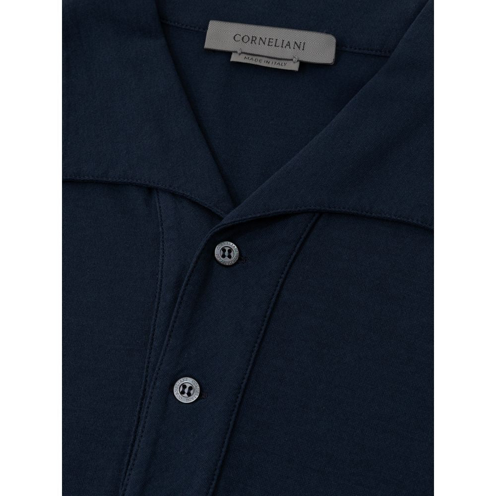 Blue Cotton Polo Shirt