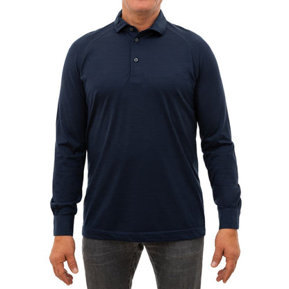 Blue Wool Vergine Polo Shirt