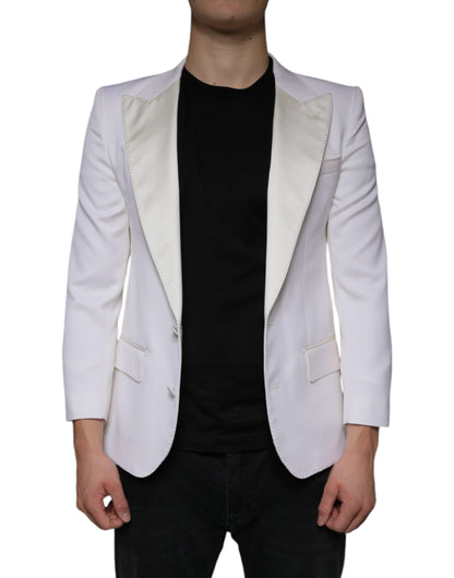 Off White Wool Single Breasted Dress Blazer