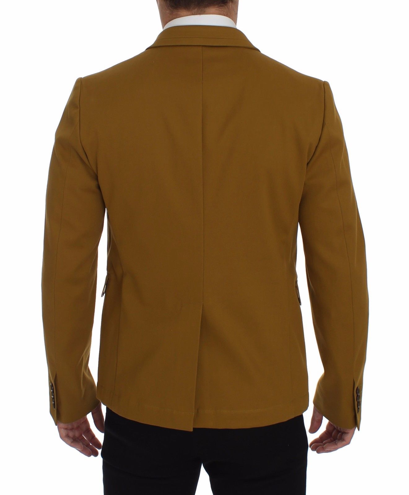 Elegant Yellow Cotton Blend Casual Blazer