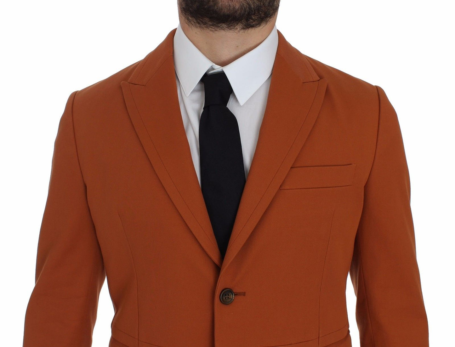 Elegant Orange Casual Cotton Blend Blazer