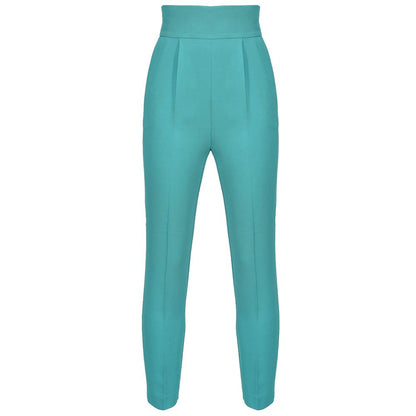 Green Polyester Jeans & Pant