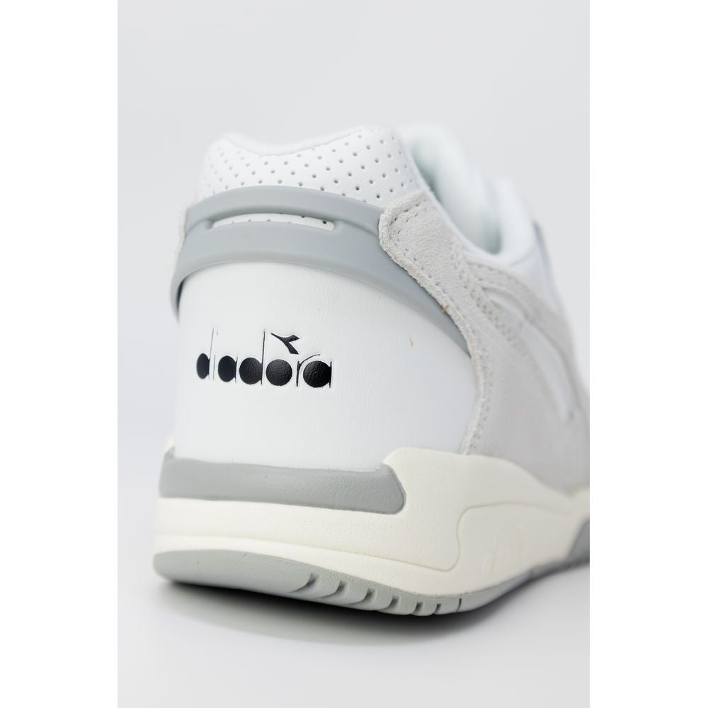 White Synthetic Leather Sneaker