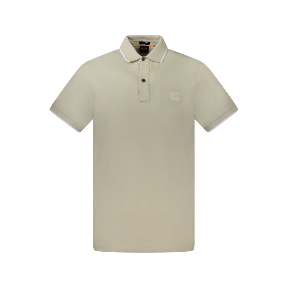 Beige Cotton Polo Shirt