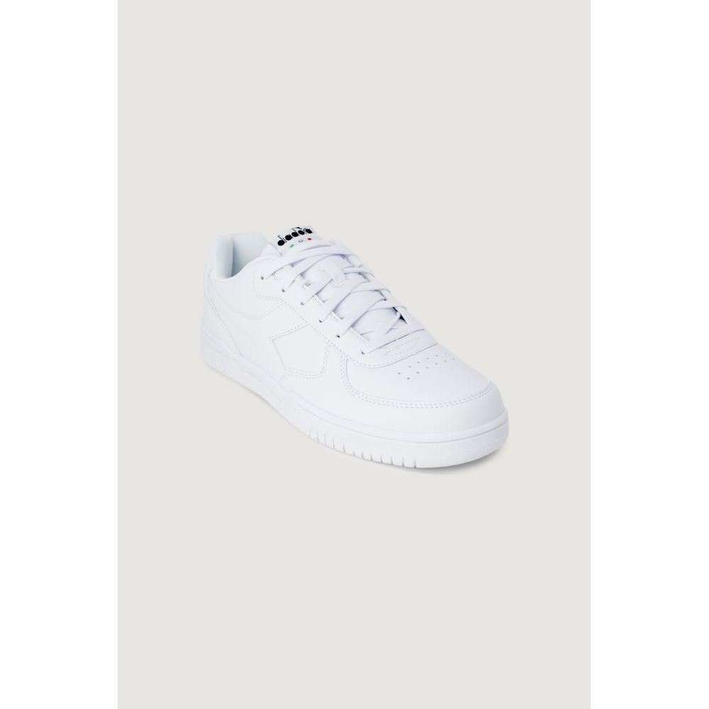 White Synthetic Leather Sneaker