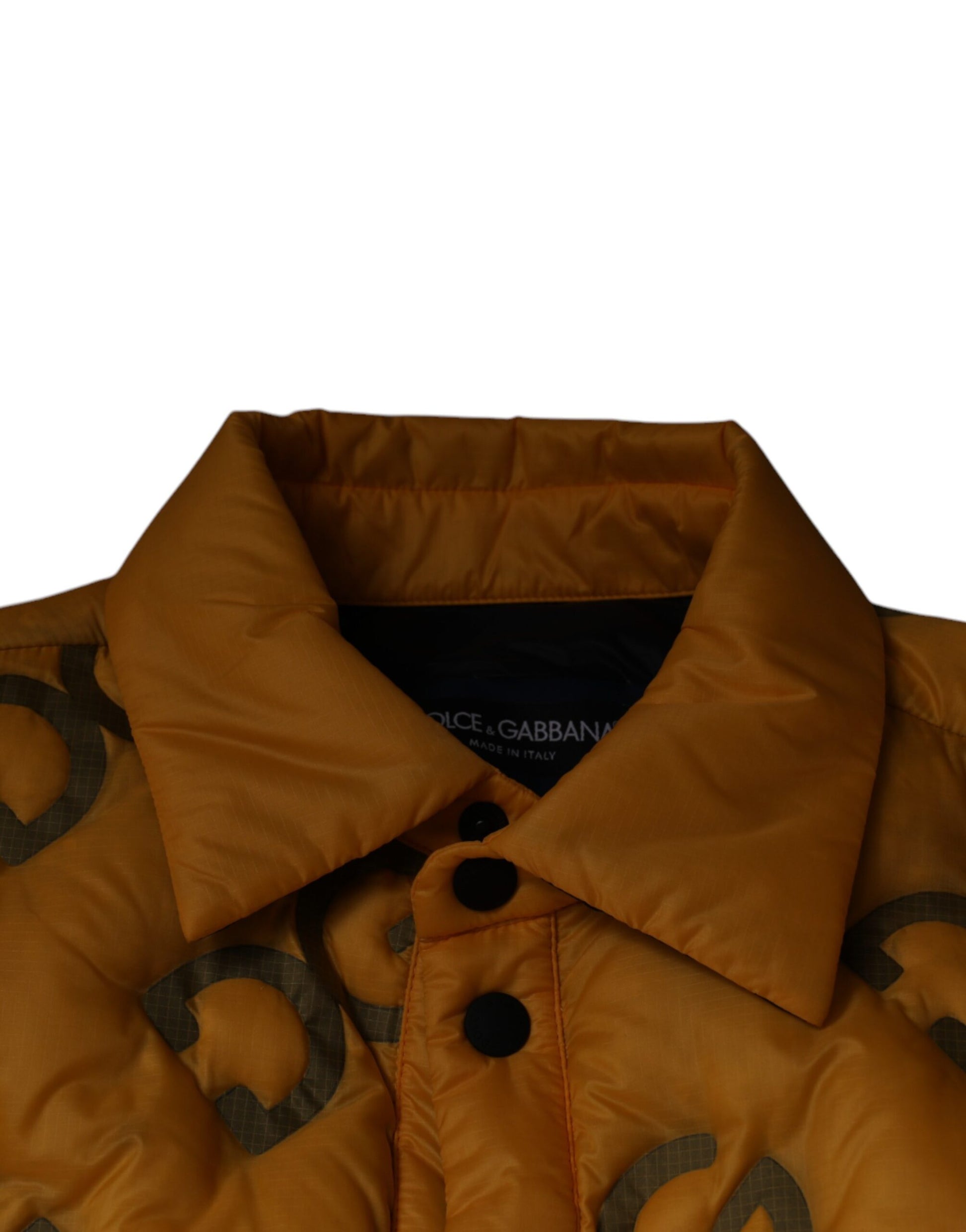 Yellow Logo Padded Buttoned Blouson Jacket