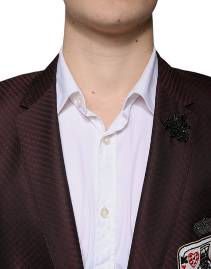 Maroon Deck Card Crown 2 Piece Formal Suit