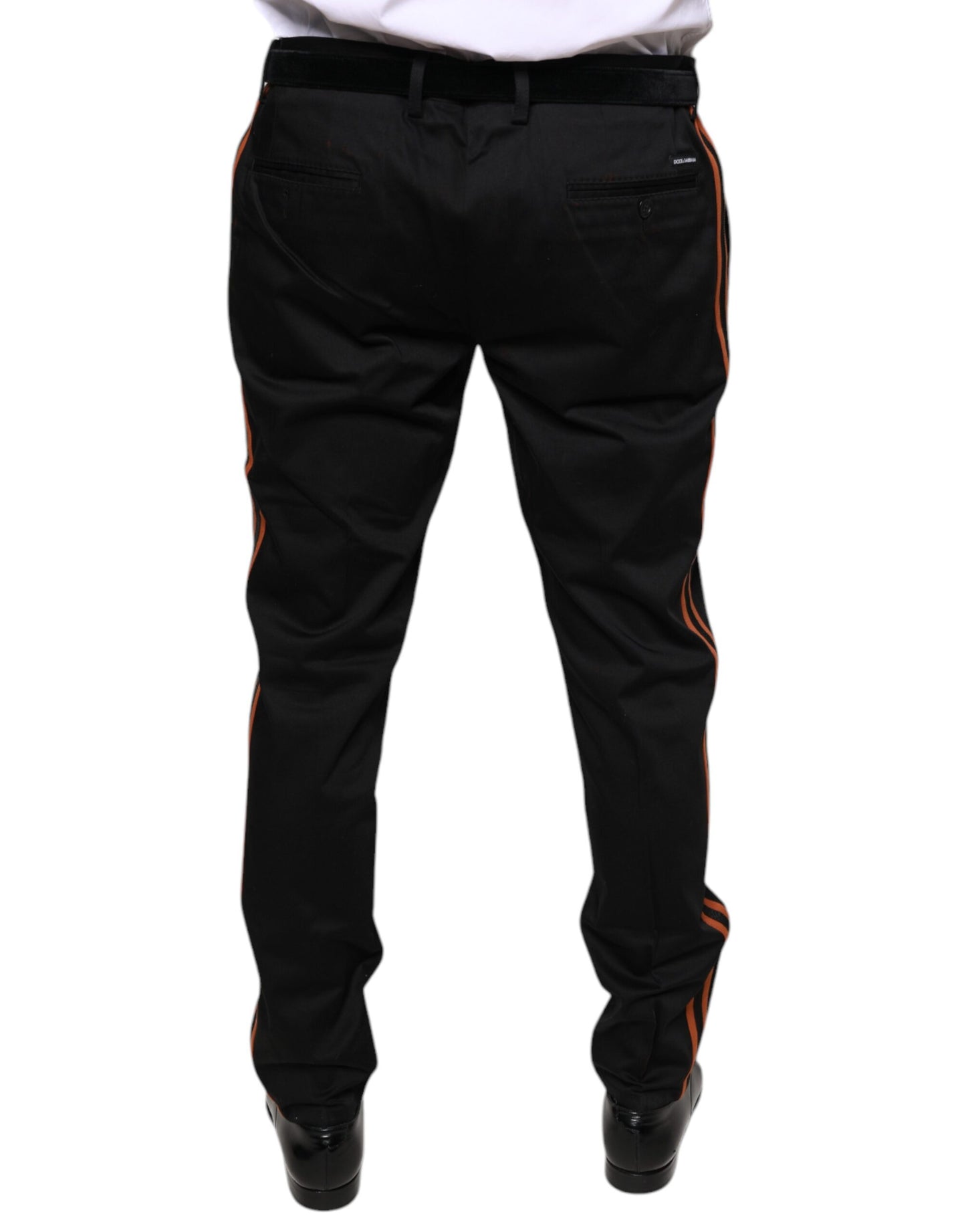 Black Cotton Stretch Skinny Men Dress Pants