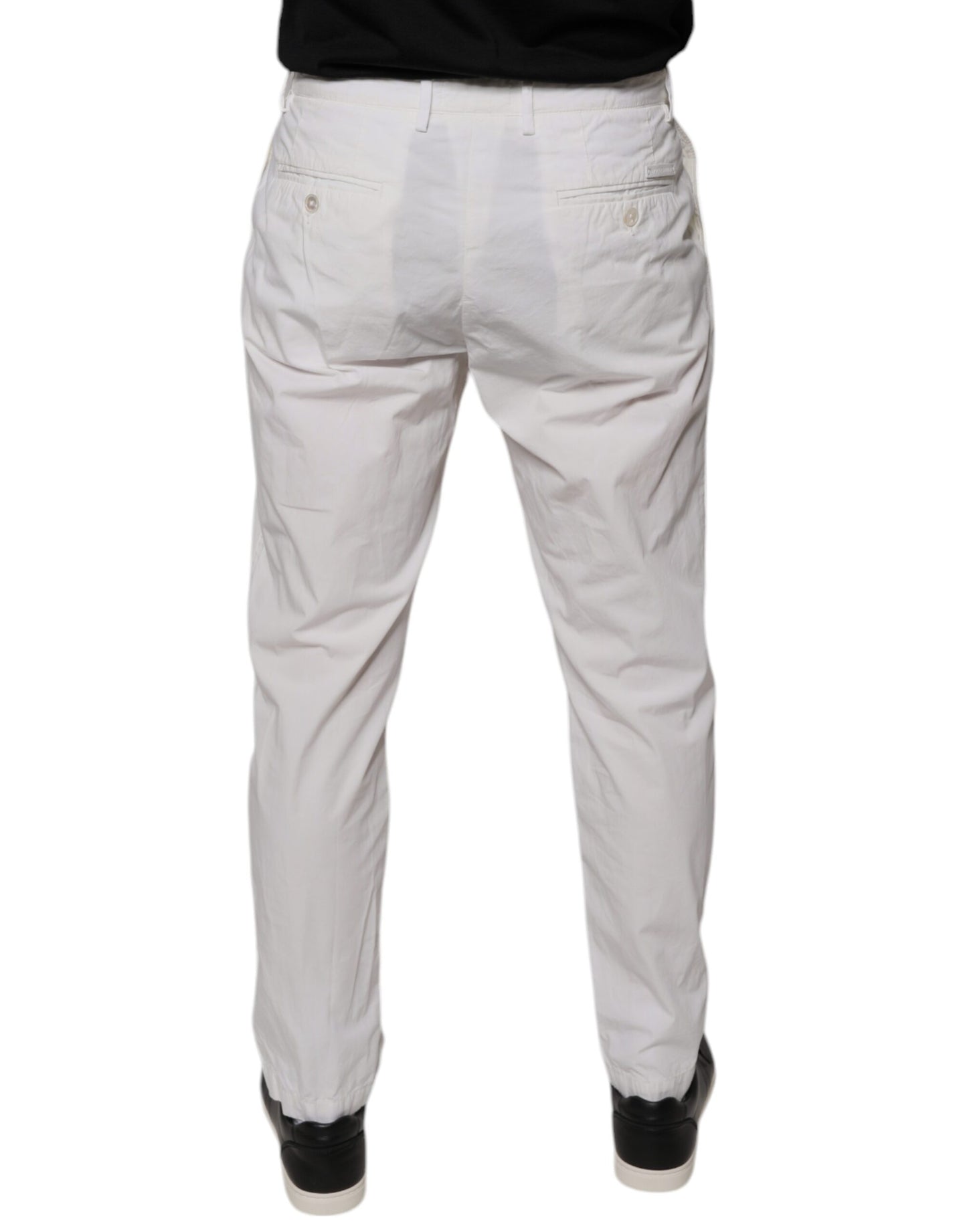 White Cotton Skinny Dress Pants