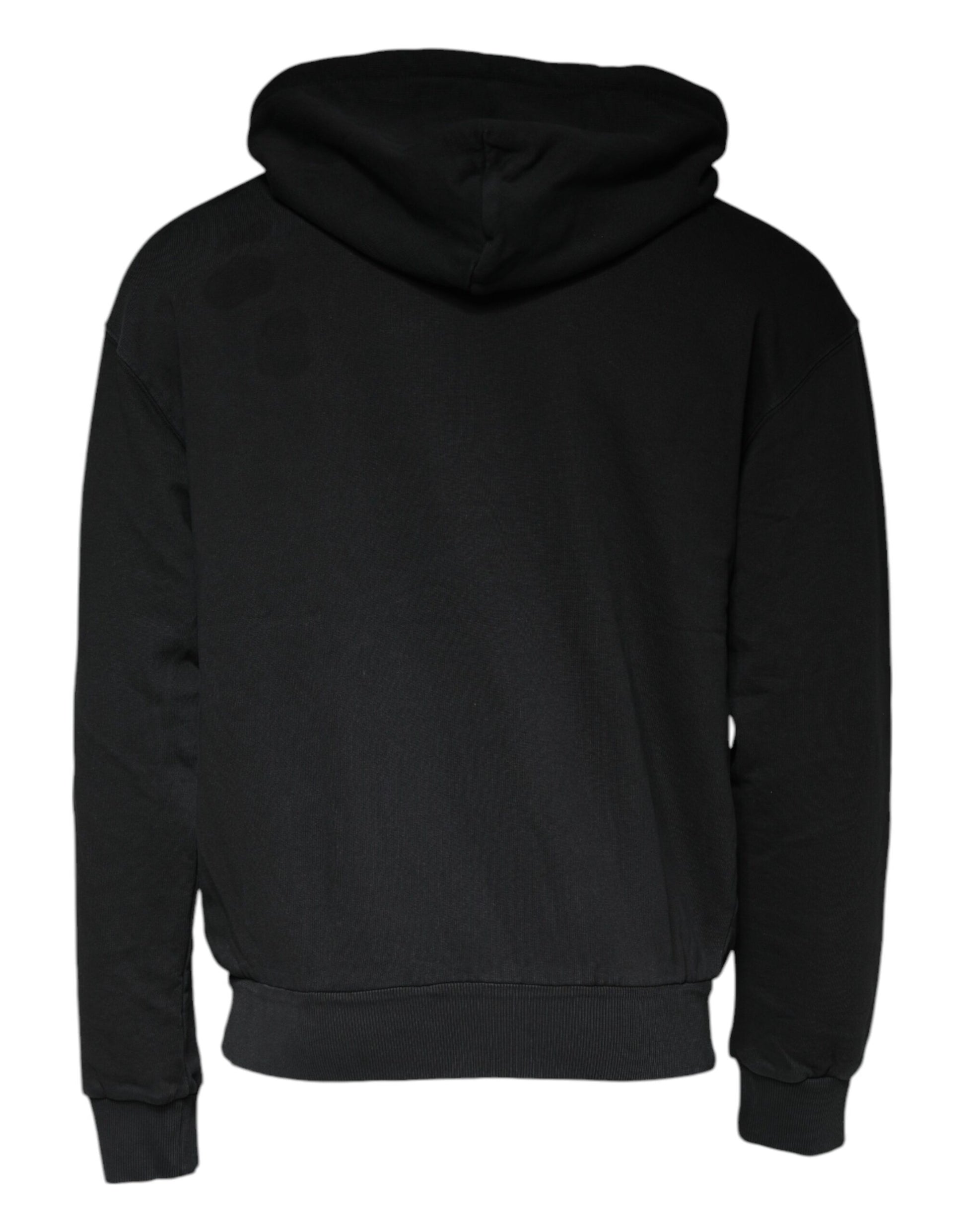 Black Logo Plaque Hooded Full Zip Sweater