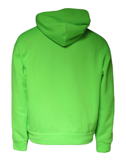 Green Logo Hooded Pullover Sweatshirt Sweater