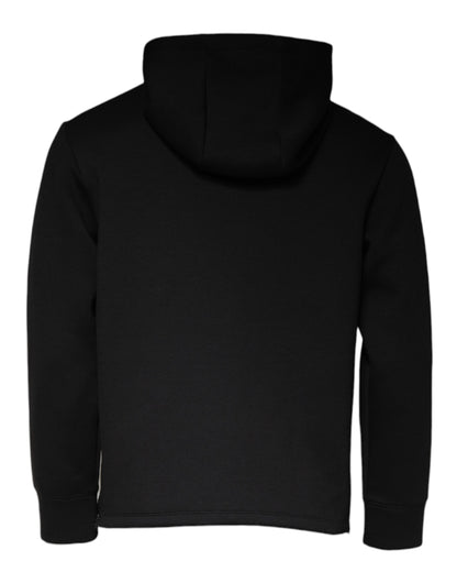 Black Logo Print Hooded Men Sweatshirt Sweater