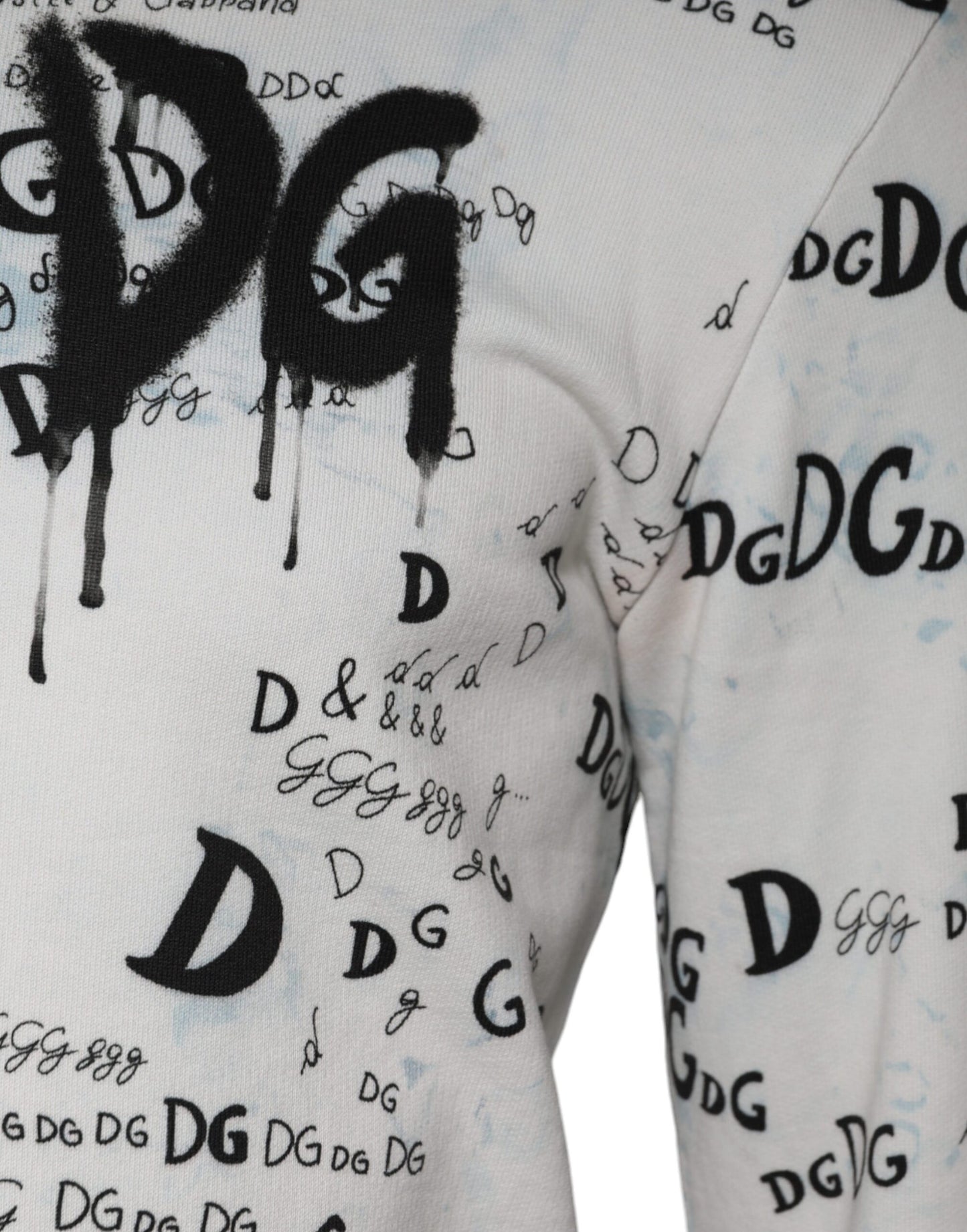 White DG Logo Cotton Men Sweatshirt Sweater