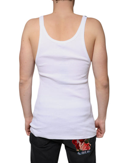 White Tank Sleeveless Round Neck T-shirt