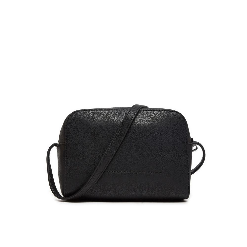 Black Synthetic Leather Handbag