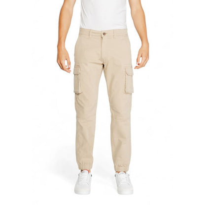 Beige Cotton Jeans & Pant