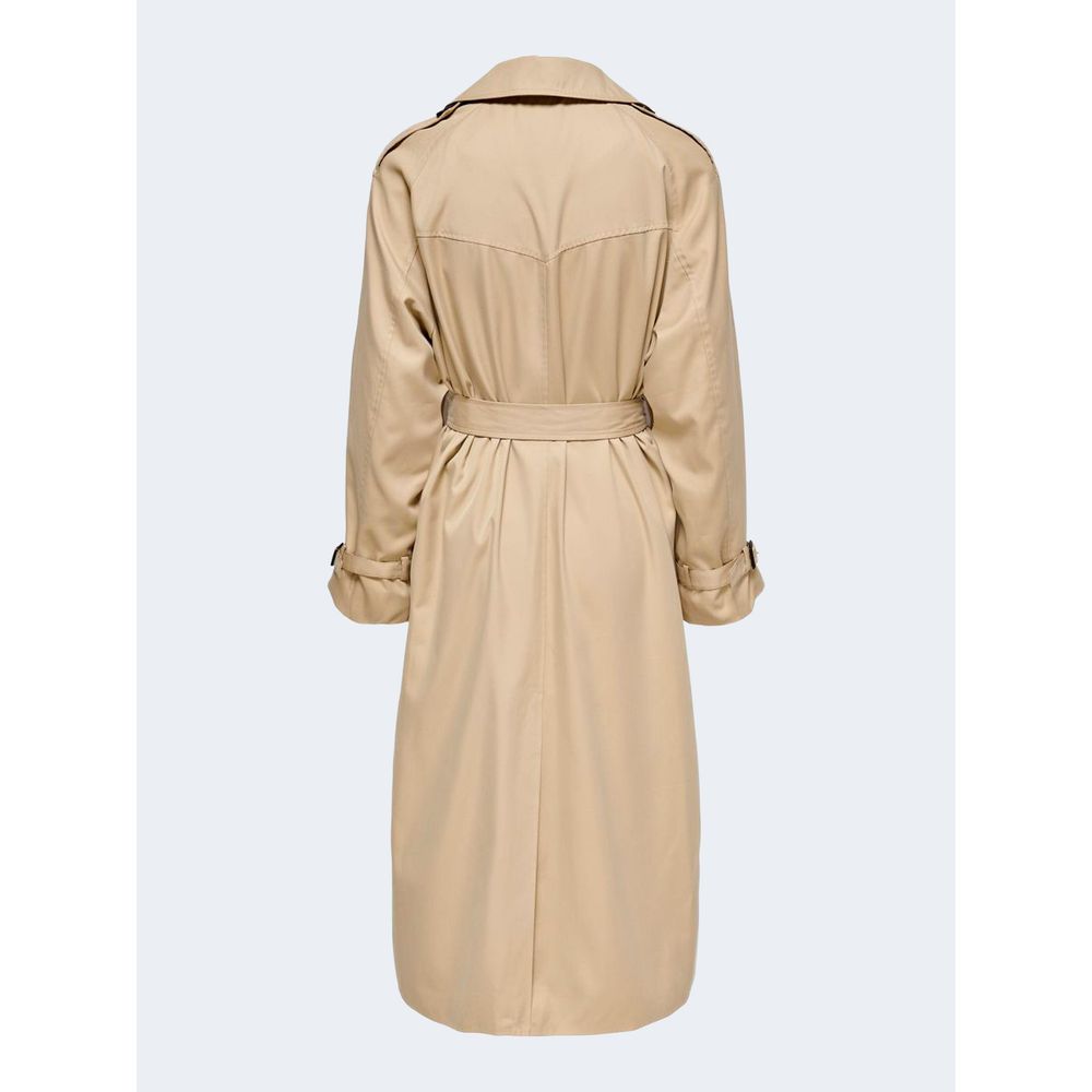 Beige Polyester Jackets & Coat